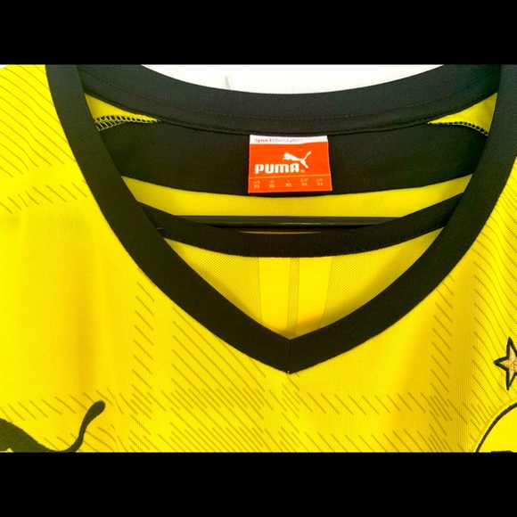 PUMA AUTHENTIC BUNDESLIGA DORTMUND HOME SOCCER JERSEY SIZE XL LIKE NEW - Picture 5 of 9